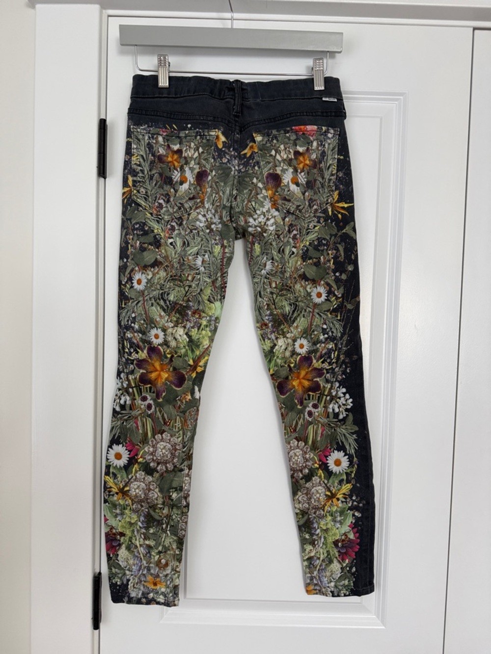 MOTHER The Looker Wild Flower Jeans Sz 27 Navy blue good condition - Picture 2 of 5